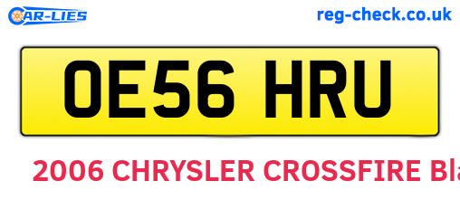 OE56HRU are the vehicle registration plates.