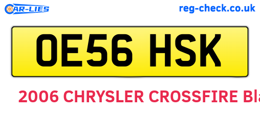 OE56HSK are the vehicle registration plates.