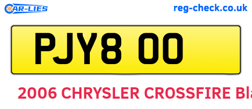 PJY800 are the vehicle registration plates.