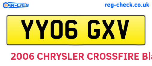 YY06GXV are the vehicle registration plates.