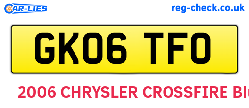 GK06TFO are the vehicle registration plates.
