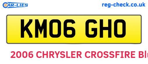 KM06GHO are the vehicle registration plates.