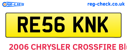 RE56KNK are the vehicle registration plates.