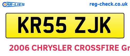 KR55ZJK are the vehicle registration plates.