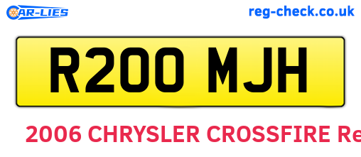 R200MJH are the vehicle registration plates.