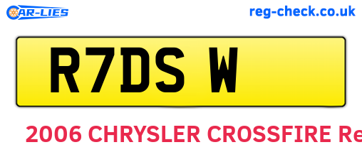 R7DSW are the vehicle registration plates.