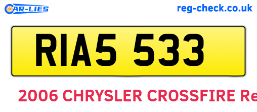 RIA5533 are the vehicle registration plates.