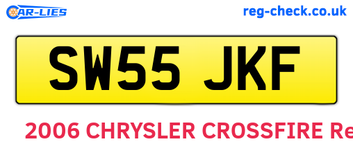 SW55JKF are the vehicle registration plates.