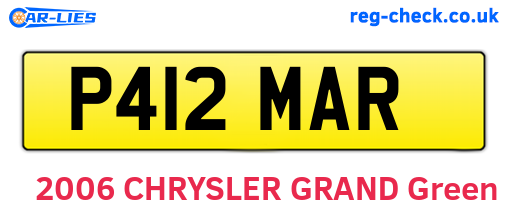 P412MAR are the vehicle registration plates.