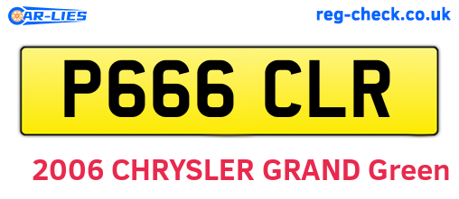 P666CLR are the vehicle registration plates.