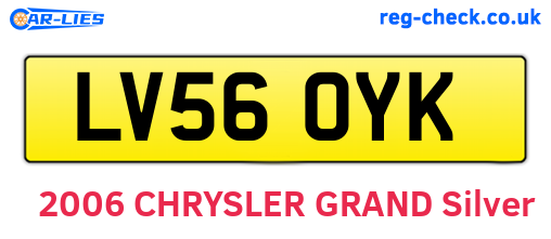 LV56OYK are the vehicle registration plates.