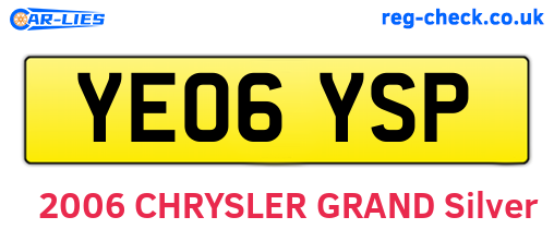 YE06YSP are the vehicle registration plates.