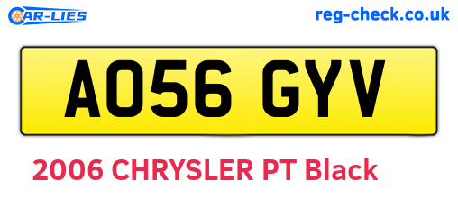 AO56GYV are the vehicle registration plates.