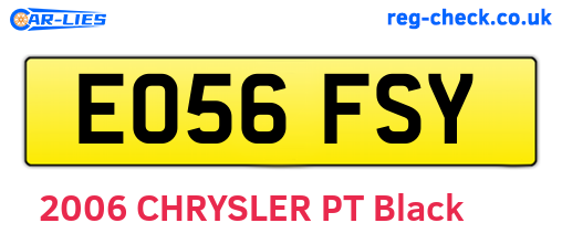 EO56FSY are the vehicle registration plates.