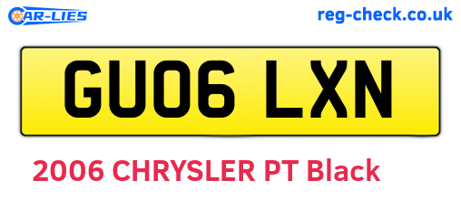GU06LXN are the vehicle registration plates.