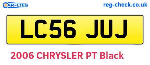 LC56JUJ are the vehicle registration plates.