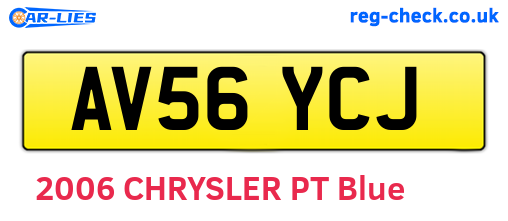 AV56YCJ are the vehicle registration plates.
