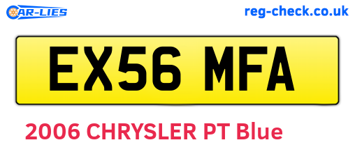 EX56MFA are the vehicle registration plates.