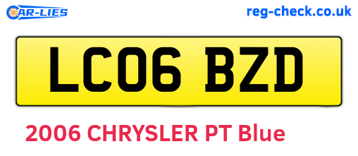 LC06BZD are the vehicle registration plates.