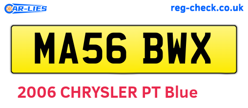 MA56BWX are the vehicle registration plates.