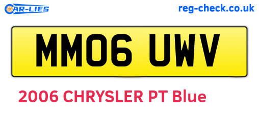 MM06UWV are the vehicle registration plates.