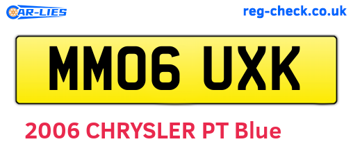 MM06UXK are the vehicle registration plates.