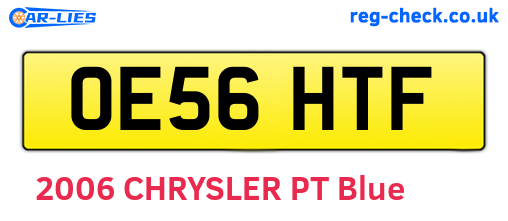 OE56HTF are the vehicle registration plates.
