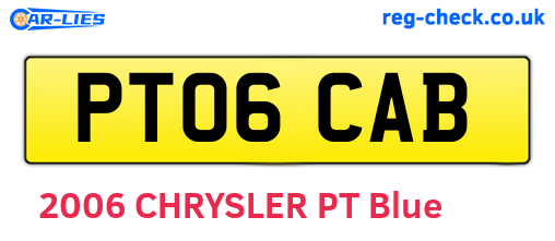 PT06CAB are the vehicle registration plates.