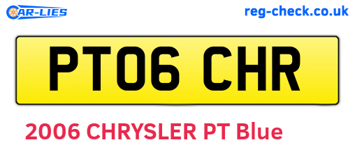 PT06CHR are the vehicle registration plates.