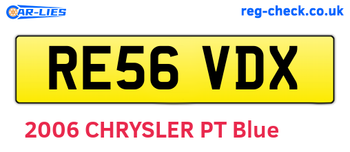 RE56VDX are the vehicle registration plates.