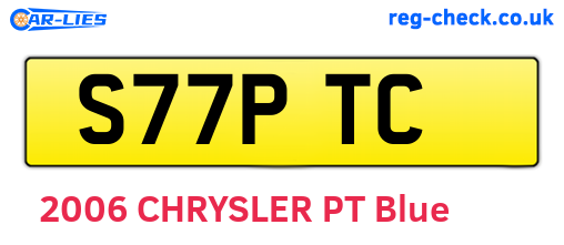 S77PTC are the vehicle registration plates.
