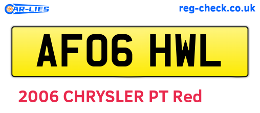 AF06HWL are the vehicle registration plates.
