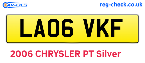 LA06VKF are the vehicle registration plates.