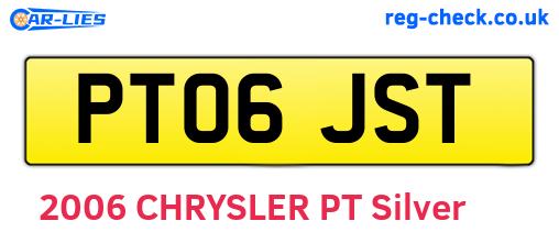 PT06JST are the vehicle registration plates.