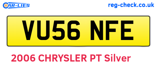 VU56NFE are the vehicle registration plates.