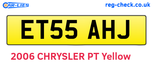 ET55AHJ are the vehicle registration plates.