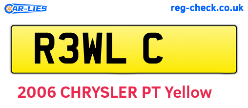 R3WLC are the vehicle registration plates.