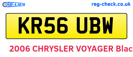 KR56UBW are the vehicle registration plates.