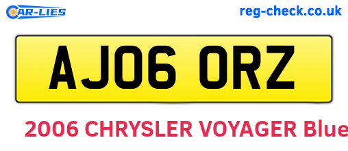 AJ06ORZ are the vehicle registration plates.