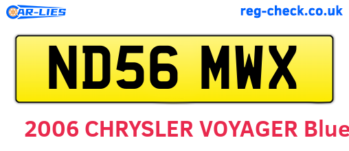 ND56MWX are the vehicle registration plates.