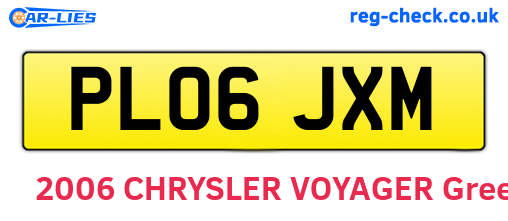 PL06JXM are the vehicle registration plates.