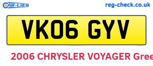 VK06GYV are the vehicle registration plates.