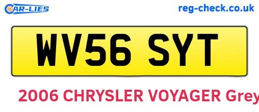 WV56SYT are the vehicle registration plates.