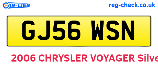 GJ56WSN are the vehicle registration plates.