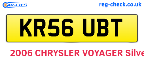 KR56UBT are the vehicle registration plates.