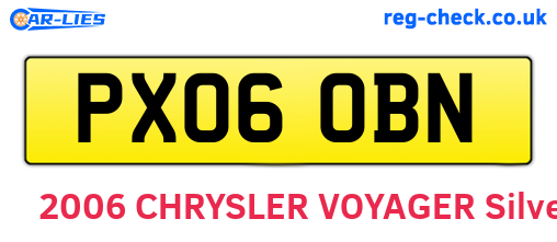 PX06OBN are the vehicle registration plates.
