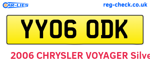 YY06ODK are the vehicle registration plates.