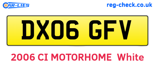 DX06GFV are the vehicle registration plates.