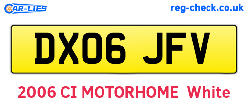 DX06JFV are the vehicle registration plates.