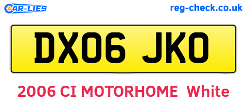 DX06JKO are the vehicle registration plates.